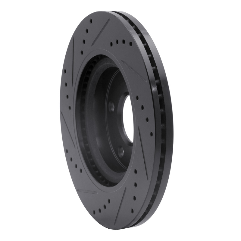 Nissan Altima Brake Rotor (1) - Front Right - R1 Concepts - Drilled & Slotted - Black - `07-`13